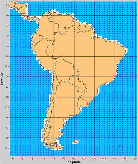 South America Map With Latitude And Longitude Lines Time Zones Map