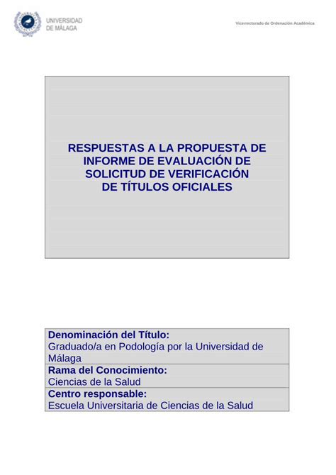 Pdf Respuestas A La Propuesta De Informe De · Vicerrectorado De