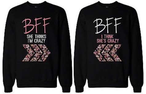 crazy bff floral printed sweater bff matching sweatshirts for best friends best friend