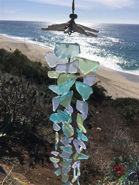 Sea Glass Wind Chime Sun Catcher Windchime With Silver Etsy
