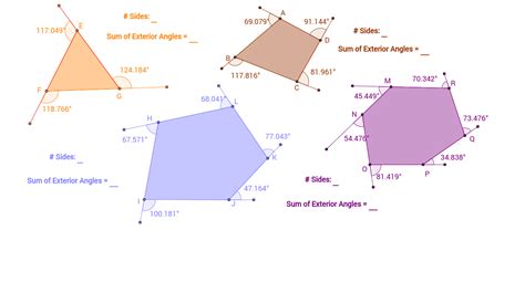 Finding number of sides when given 1 interior angle measure of a regular polygon. Exterior Angles of Polygons - GeoGebra