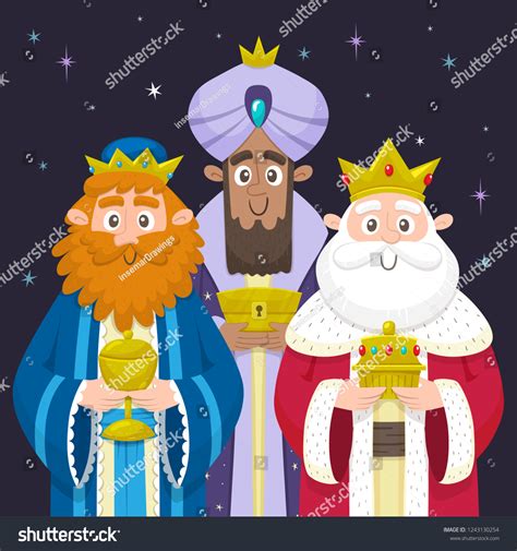 Three Wise Men Christmas Card Melchior Stock Vector Royalty Free