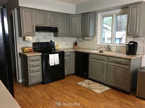 Oak Kitchen Cabinets Painted Chelsea Gray Funcycled