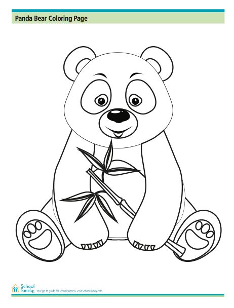 panda bear coloring page  schoolfamilycom bear coloring pages panda bear crafts panda