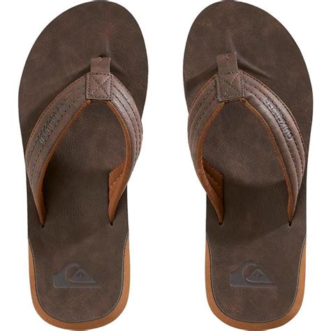 Quiksilver Heren Slippers Quiksilver Carver Bruin Leer Decathlonnl