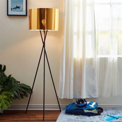 Versanora Cara Gold And Black Tripod Floor Lamp Vn L00001 Bellacor