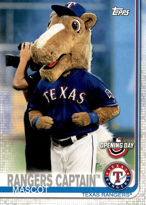 2019 Topps Opening Day Mascots M 12 Rangers Captain Trading Card