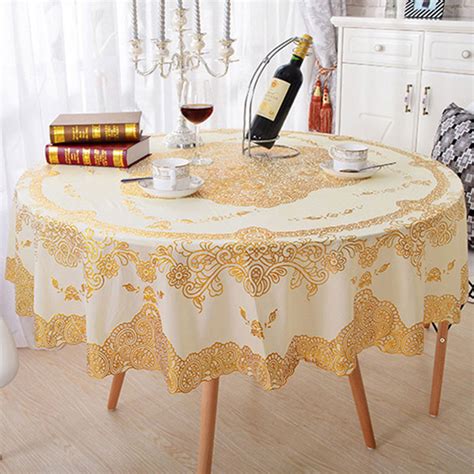 Choose the shape & size of your table along with the size of. FLC Bronzing Tablecloth PVC Round Coffee Table Cloth ...