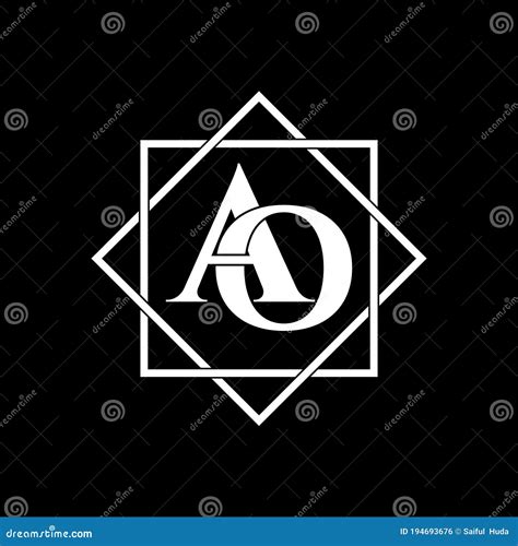 Letter Ao Simple Monogram Logo Icon Design Stock Vector Illustration