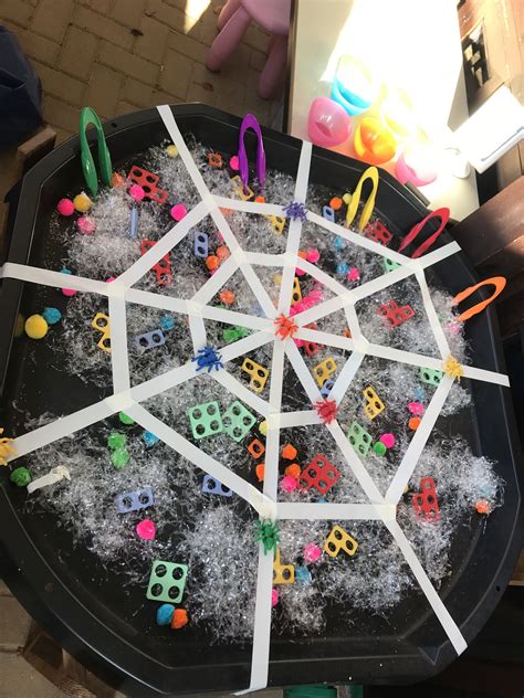 Eyfs Funky Fingers Numicon In The Spiders Web Rescue With Tweezers