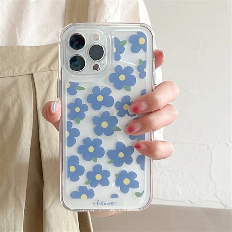 Ins Aesthetic Korean Flower Ultra Clear Phone Case For Iphone 14 13 11