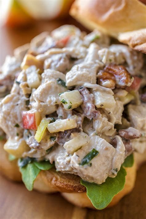 Arrange the chicken, sliced apples, cranberries, pecans and goat cheese on top of the greens. Autumn Honeycrisp Apple and Candied Walnut Chicken Salad ...
