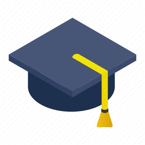 Cap Ceremony Graduate Hat Isometric School Student Icon