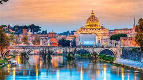 Photos Rome Cathedral Italy Vatican Bridges River Evening 2560x1440