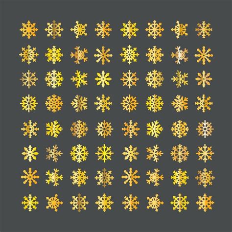 Premium Vector Different Vector Golden Snowflakes Collection Isolated