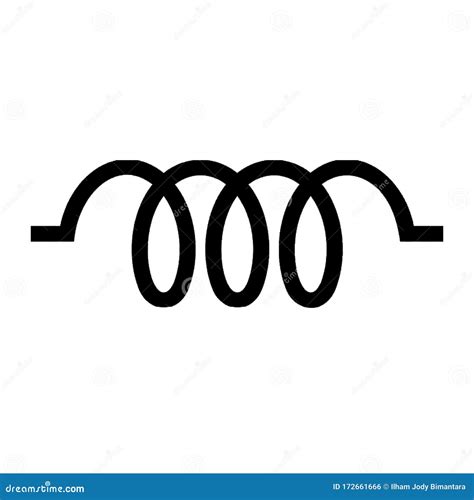 Inductor Component Symbol For Circuit Design Stock Illustration