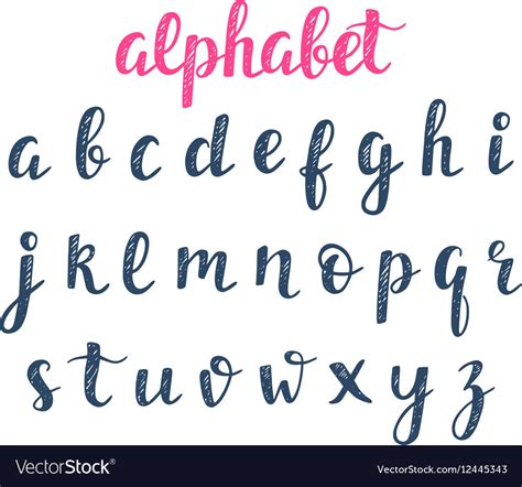 Alphabet Abc Hand Lettering Royalty Free Vector Image
