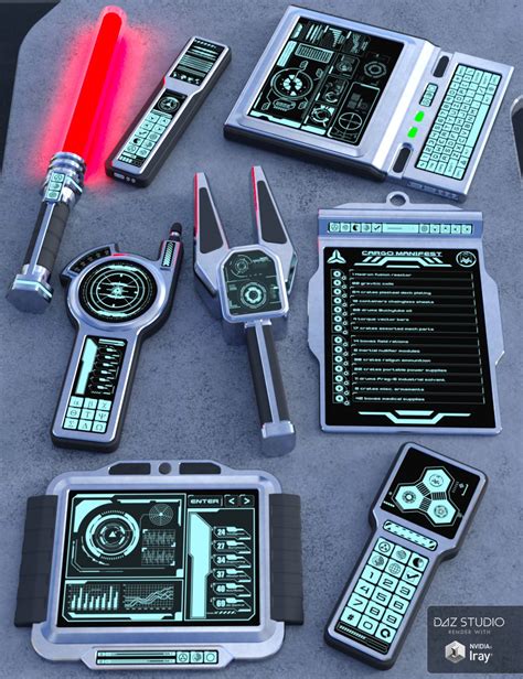 Sci Fi Hand Gadgets 1 For Genesis 2 3 And 8 Daz 3d