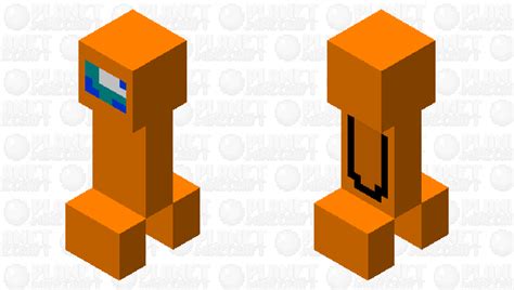 Orange Among Us Creeper Minecraft Mob Skin