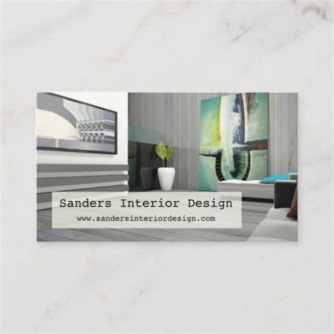 Your Photo Modern Interior Design Business Card