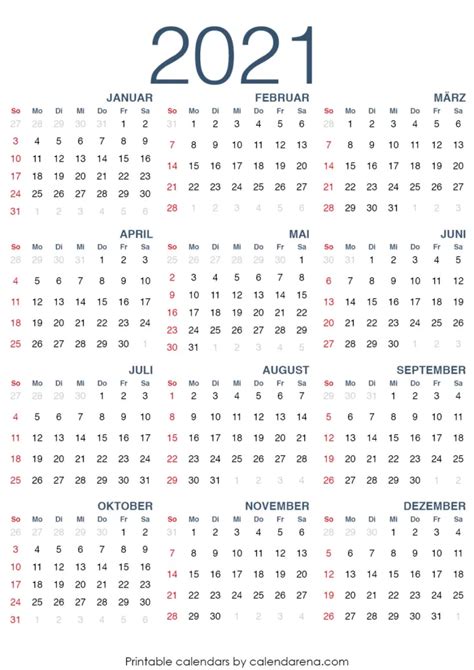 Kalenderwochen als tabelle auf einer seite eine kalenderwoche dauert von montag bis sonntag und beginnt mit der woche in welcher der 4. Kalender 2021 Thüringen Mit Kalenderwochen : Ferien ...