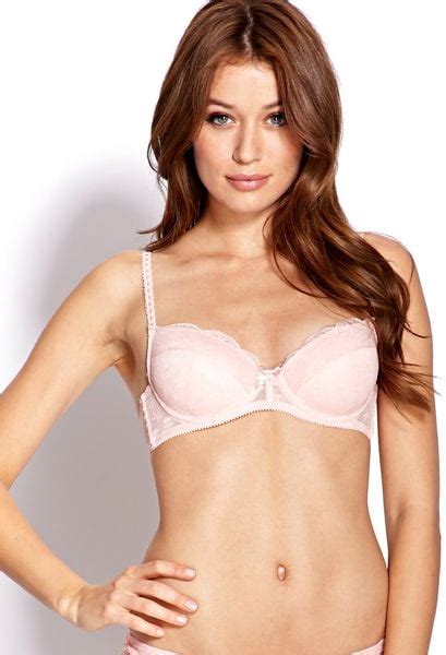 forever 21 moderate lace push up bra in pink light pink lyst