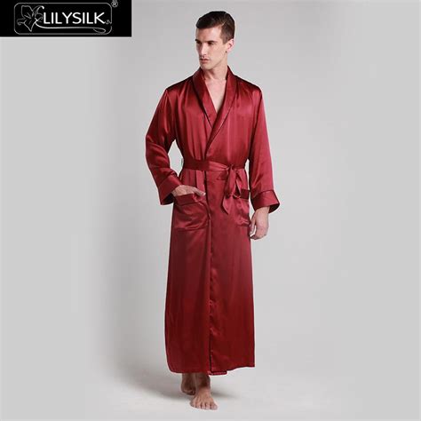 Lilysilk Silk Robe Sleepwear Kimono Men Momme Contra Full Length