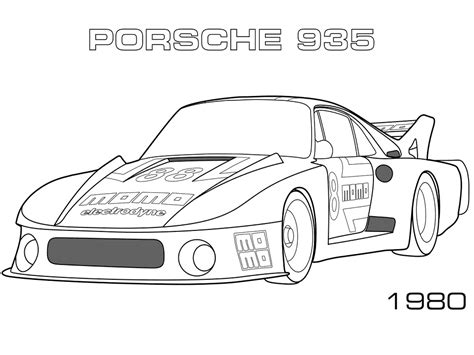 Common color choices across all models are black, white, and gray, but as you can see here, porsche has over 20 standard colors to choose from, allowing you ample opportunities to express yourself, but if the perfect color for you isn't. 1980 Porsche 935 Coloring Page - Free Printable Coloring ...