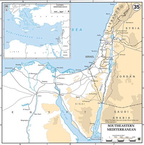 Map of the Southeastern Mediterranean Countries