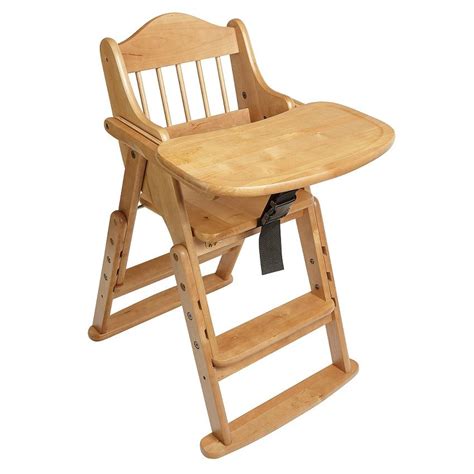 Safetots Folding Multi Height Wooden High Chair Baby Feeding Natural