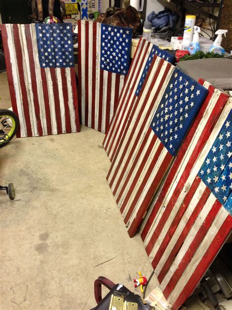 Rustic American Flags Airbrush Flags American Flag Red And White