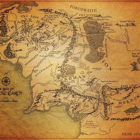 Map Of Middle Earth Map Middleearth Gondor Shire Mordor Isebgard