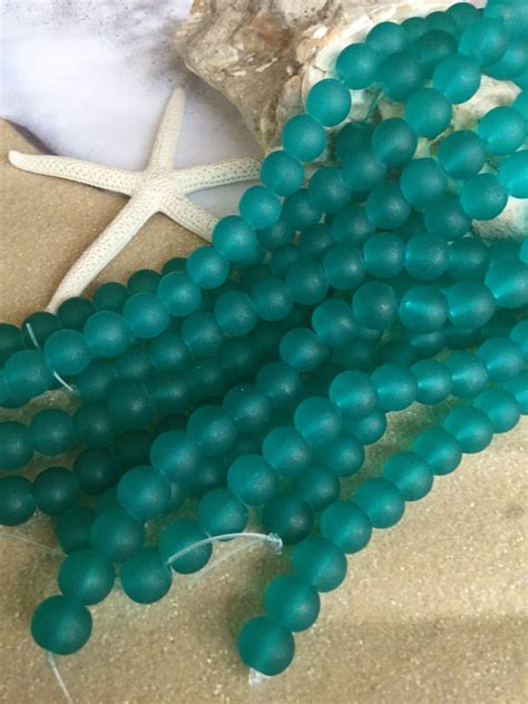 8 Mm Sea Glass Beads Carribean Recycled Glass Drilled Beach