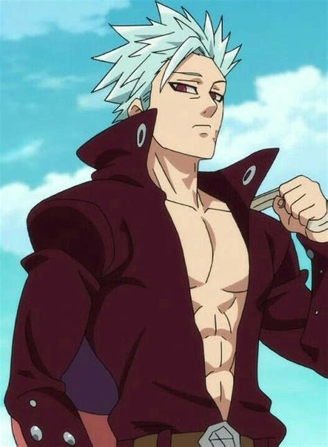 An Anime Character With White Hair And No Shirt Holding Two Swords In