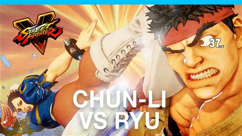 Street Fighter 5 Ryu Vs Chun Li 1080p 60fps Gameplay Youtube