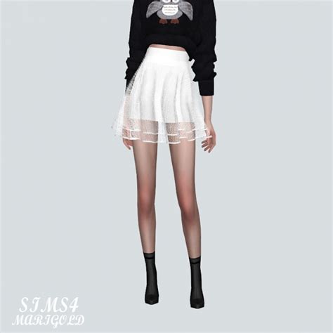 Sims4 Marigold Mesh See Through Flare Mini Skirt Sims 4 Downloads
