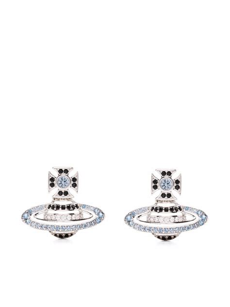 Vivienne Westwood Orb Crystal Embellished Stud Earrings Farfetch