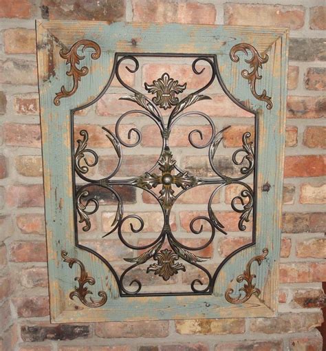 Inside turquoise wall art view photo 18 of 20. Rustic Wood Frame Window Metal Wall Decor Cottage Chic ...