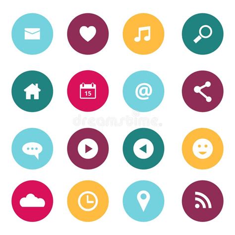 Flat Circular Icons For Web Use Stock Vector Illustration Of Music