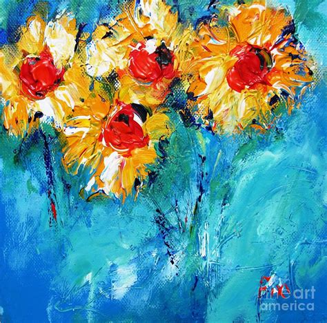 Semi Abstract Flowers Painting By Mary Cahalan Lee Aka Pixi