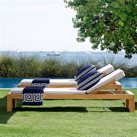 Especially if you use teak patio furniture for outdoor entertaining, where guests are bound to put cups and drinks on the newly refinished teak table! Larnaca Outdoor Teak Chaise | Patio Furniture | Williams Sonoma