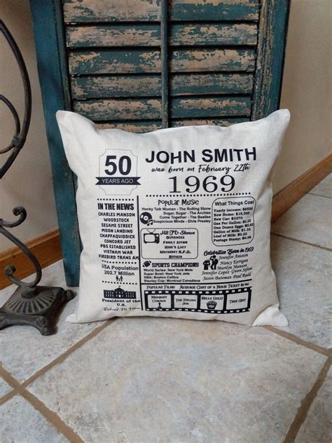 Check spelling or type a new query. 50th Birthday Gift Pillow 50th Birthday Gift For Him Her ...