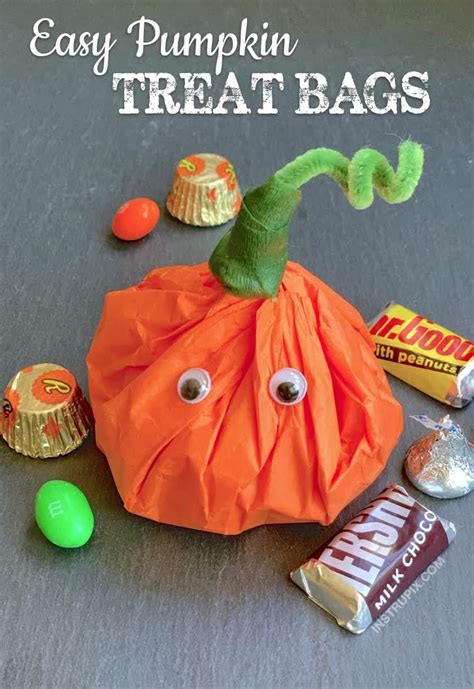 Halloween Party Idea Tissue Paper Pumpkin Goody Bags Halloween