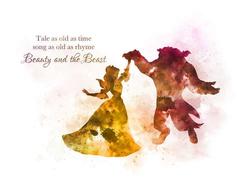 ART PRINT Beauty and the Beast Dance Quote illustration ...