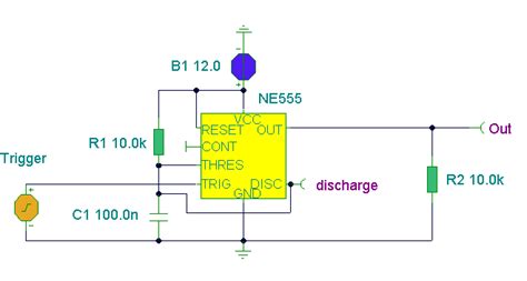 Ne555 Basic Monostable Circuit