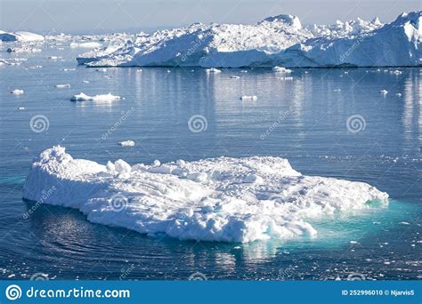 Large Icebergs In The Icefjord At Ilulissat Greenland Stock Photo