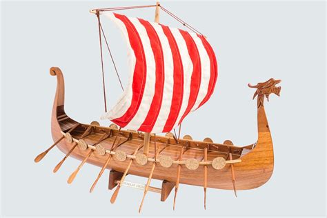 Toys Drakkar Dragon Viking Sailboat Reproduction Handmade Wooden Model