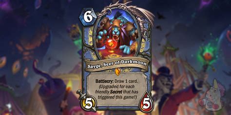 Everyone loves darkmoon faire in azeroth and outland! Sayge, Seer of Darkmoon is a New Mage Legendary Revealed for Hearthstone's Darkmoon Faire ...