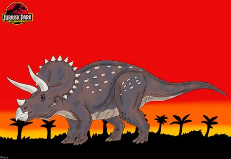 Jurassic Park 25th Anniversary Triceratops By Trefrex On