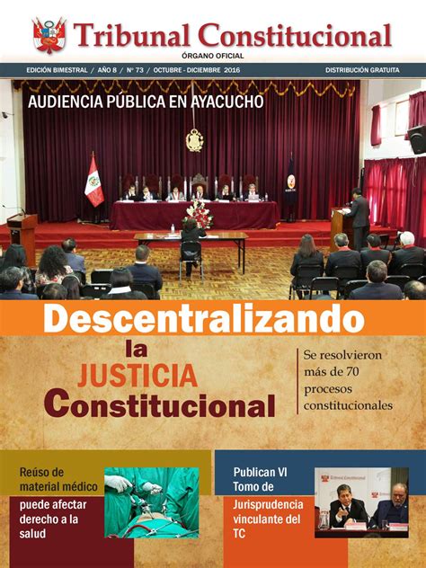 Boletín Institucional Del Tribunal Constitucional Del Perú By Tribunal